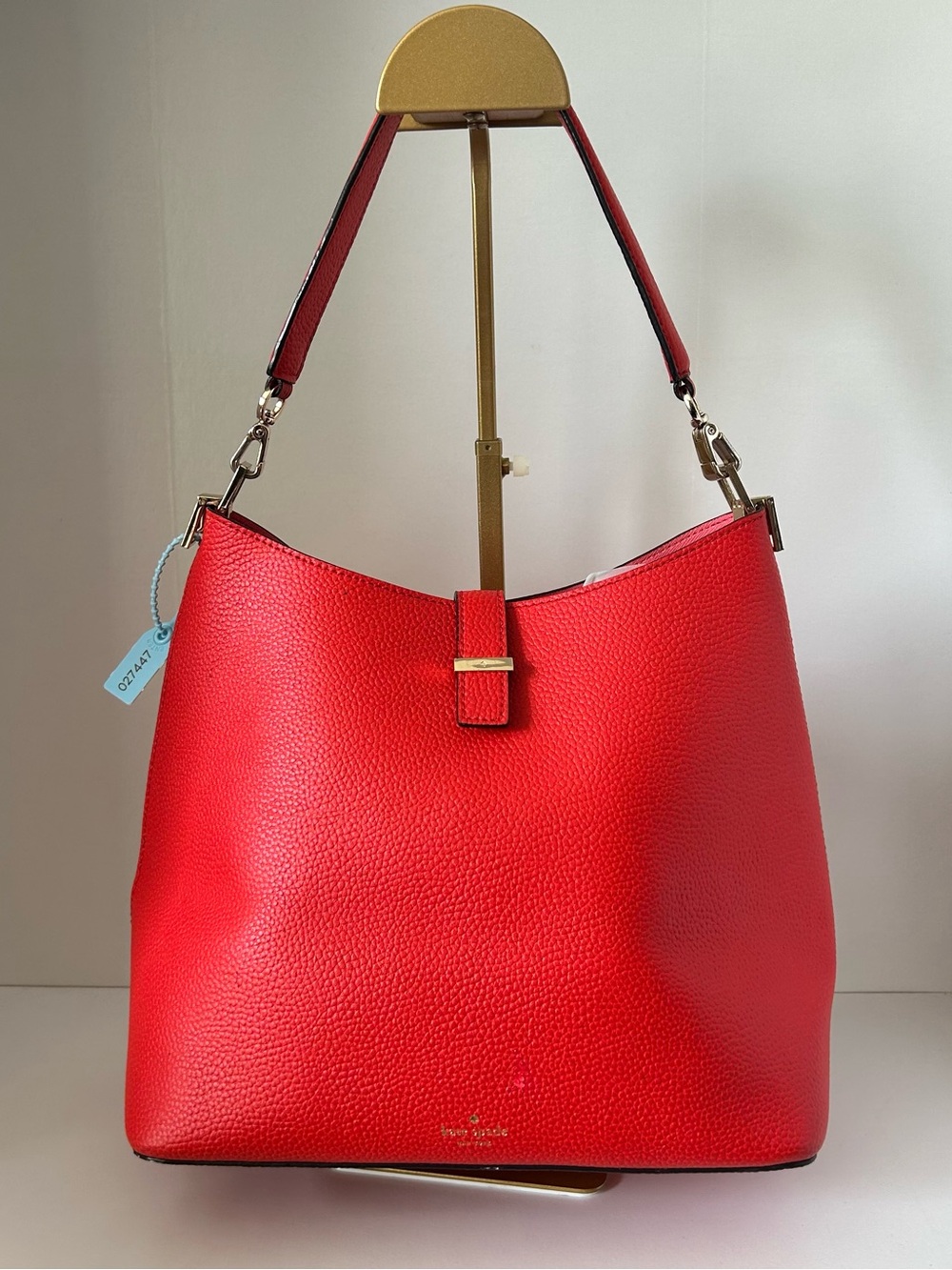 kate spade Red Pebbled Leather Shoulder Hobo - Picture 15 of 15